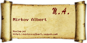 Mirkov Albert névjegykártya